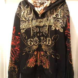 Christian Audigier Zip Up Sweater